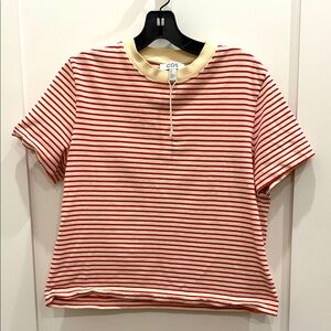 COS Red and Cream Striped Red Eddie top , medium.